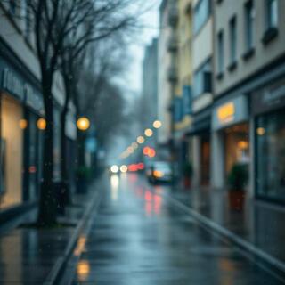 Raincoat walking under light drizzle
